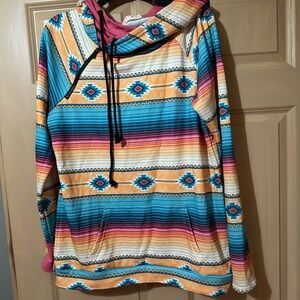 Vibrant Southwestern Patterned Women's Hoodie